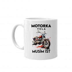 Motorka volá, musím ísť - verzia 2 - keramický hrnček s potlačou