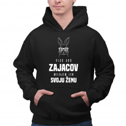 Viac ako zajacov milujem len svoju ženu - pánska mikina s potlačou