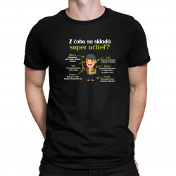 Z čoho sa skladá super učiteľ? - pánske tričko s potlačou