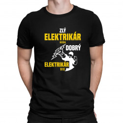 Zlý elektrikár háda, dobrý elektrikár vie - pánske tričko s potlačou