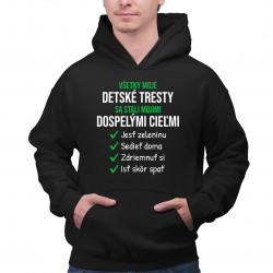 Všetky moje detské tresty - pánska mikina s potlačou