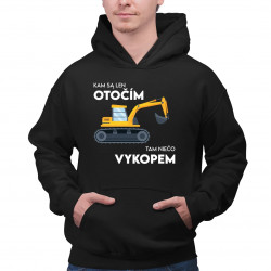 Kam sa len otočím, tam niečo vykopem - pánska mikina s potlačou