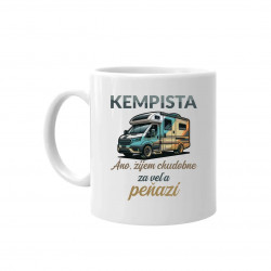 Kempista - Áno, žijem chudobne za veľa peňazí - keramický hrnček s potlačou