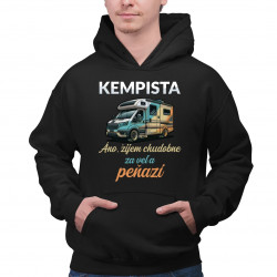 Kempista - Áno, žijem chudobne za veľa peňazí - pánska mikina s potlačou