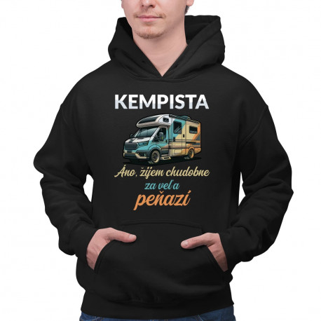 Kempista - Áno, žijem chudobne za veľa peňazí - pánska mikina s potlačou