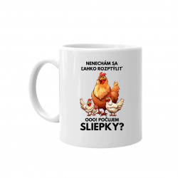 Nenechám sa ľahko rozptýliť Ooo! Počujem sliepky? - keramický hrnček s potlačou