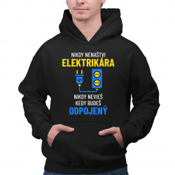 Nikdy nenaštvi elektrikára - pánska mikina s potlačou