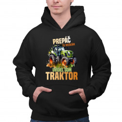 Prepáč že meškám, uvidel som traktor - pánska mikina s potlačou