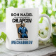 Boh našiel najtalentovanejších chlapcov a urobil z nich mechanikov - keramický hrnček s potlačou