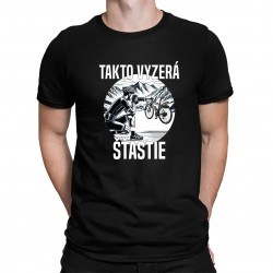 Takto vyzerá šťastie - cyklista - pánske tričko s potlačou