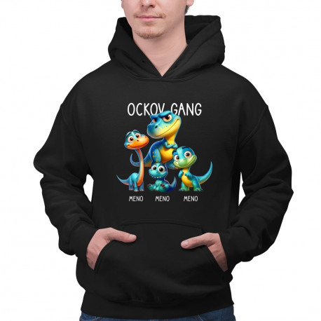 Ockov Gang (dinosaurov) - tri deti - pánska mikina s potlačou - personalizovaný produkt
