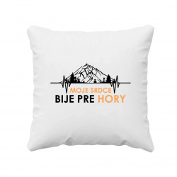 Moje srdce bije pre hory - vankúš s potlačou