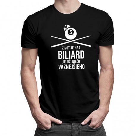 Život je hra - biliard - pánske tričko s potlačou