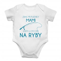 Zbaľ mi plienky, mami, idem s otcom na ryby - body s potlačou