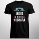 Boh poslal ľuďom jedlo a diabol kuchára - pánske tričko s potlačou