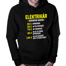 Elektrikár - hodinová sadzba - pánska mikina s potlačou