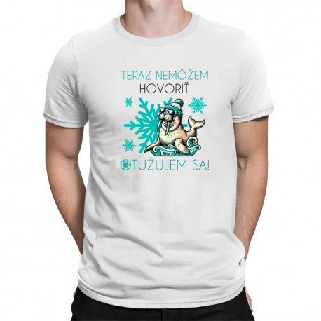 Teraz nemôžem hovoriť - otužujem sa! - pánske tričko s potlačou
