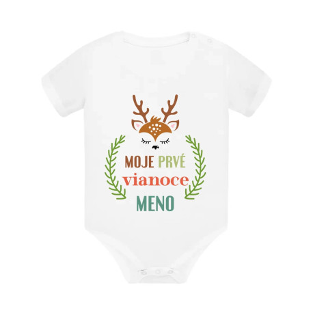Moje prvé Vianoce (meno) - body s potlačou - personalizovaný produkt