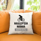 Najlepšía máma jazdí na bicykli - vankúš s potlačou