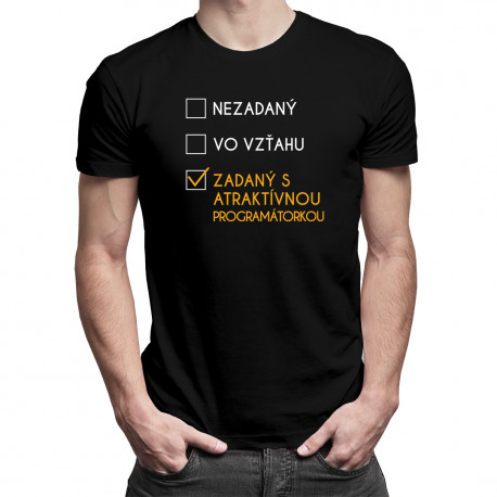 Zadaný s atraktívnou programátorkou - pánske tričko s potlačou