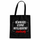 Očarujúci, vtipný, inteligentný, zadaný - taška s potlačou