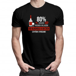 80% svojich príjmov vkladám do alkoholu - pánske tričko s potlačou
