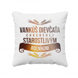 Vankúš dievčaťa chránenej starostlivým roľníkom - vankúš s potlačou
