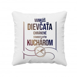 Vankúš dievčaťa chránené starostlivým kuchárom - vankúš pre potisk