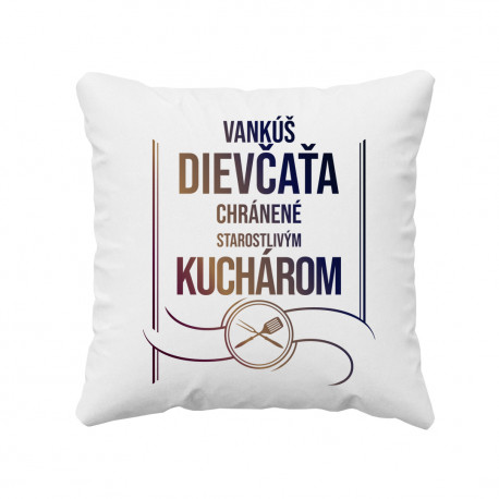 Vankúš dievčaťa chránené starostlivým kuchárom - vankúš pre potisk