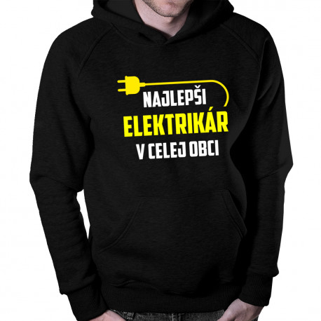 Najlepší elektrikár v celej obci - Pánska mikina s kapucňou