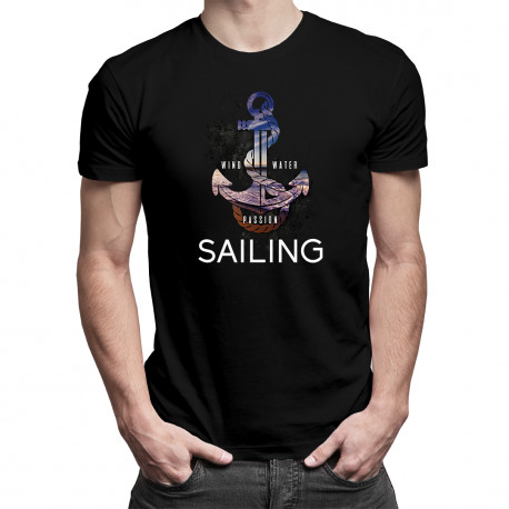 Wind, water, passion, sailing - Pánske tričko s potlačou