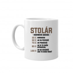 Stolár - hodinová sadzba - keramický hrnček s potlačou