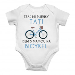 Zbaľ mi plienky, tati - idem s mamou na bicykel - body s potlačou