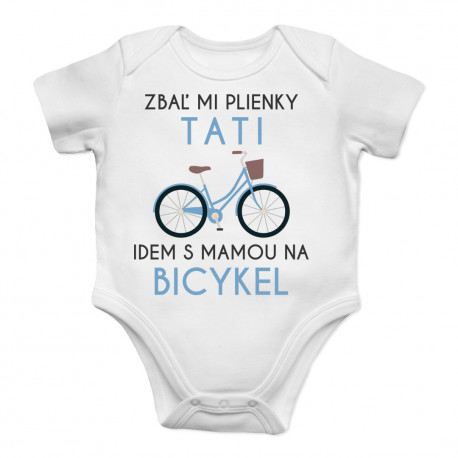 Zbaľ mi plienky, tati - idem s mamou na bicykel - body s potlačou