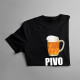Pivo má málo vitamínov, preto je potrebné piť veľa piva - pánske tričko s potlačou