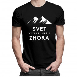 Svet vyzerá lepšie zhora - pánske tričko s potlačou