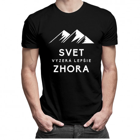 Svet vyzerá lepšie zhora - pánske tričko s potlačou