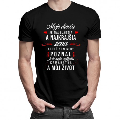 Moje dievča je najsladšia a najkrajšia žena - pánske tričko s potlačou