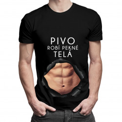 Pivo robí pekné telá v2 - pánske tričko s potlačou