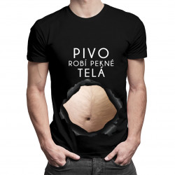 Pivo robí pekné telá v3 - pánske tričko s potlačou