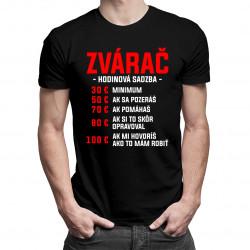 Zvárač - hodinová sadzba - pánske tričko s potlačou