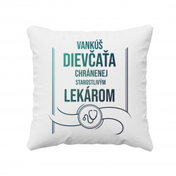 Vankúš dievčaťa chránenej starostlivým lekárom - vankúš pre potisk