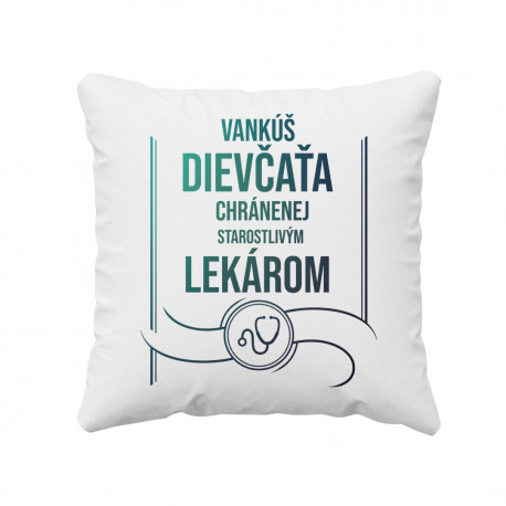 Vankúš dievčaťa chránenej starostlivým lekárom - vankúš pre potisk