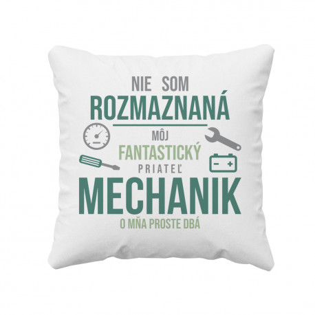 Mechanik o mňa proste dbá - vankúš pre potisk