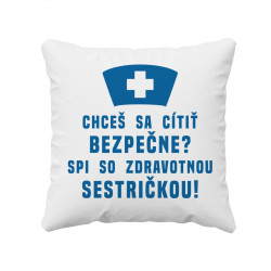 Spi so zdravotnou sestričkou - vankúš s potlačou