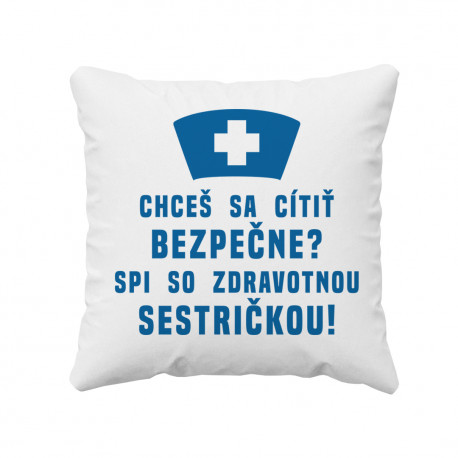 Spi so zdravotnou sestričkou - vankúš s potlačou