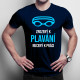 Narodený do plávania, nútený pracovať - pánske tričko s potlačou