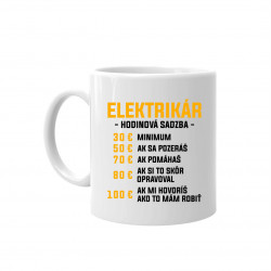 Elektrikár: hodinová sadzba - keramický hrnček s potlačou