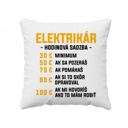 Elektrikár: hodinová sadzba - vankúš s potisk