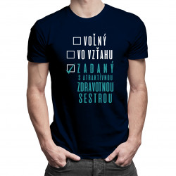 Voľný - Vo vzťahu - Zadaný atraktívnou zdravotnou sestrou - pánske tričko s potlačou